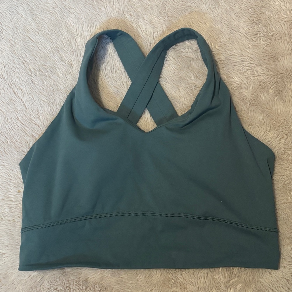 Green/Blue Sports Bra with Cross Straps